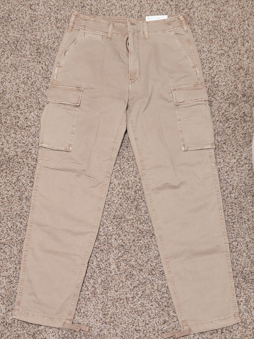 American Eagle Outfitters Tan Cargo Pants with Flap Pockets